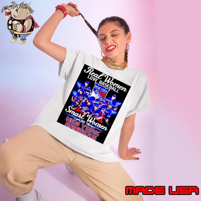 Real women love baseball smart women love the New York Rangers Ladies tee