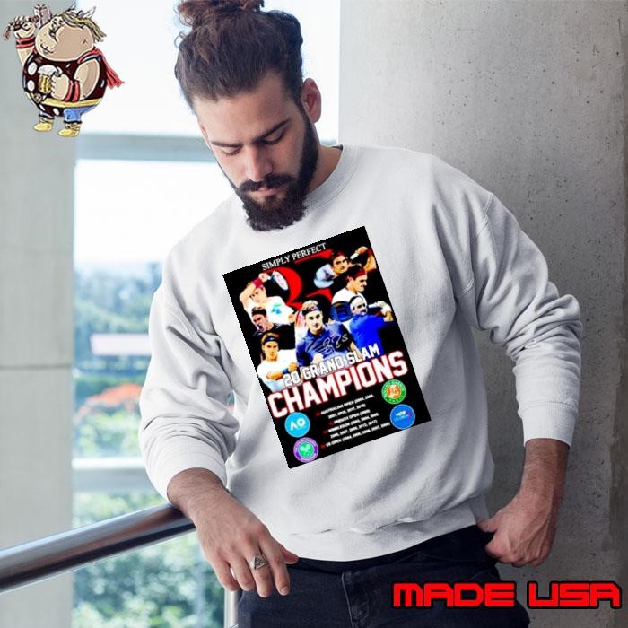Roger Federer simply perfect 20 grand slam champions signature Sweatshirt