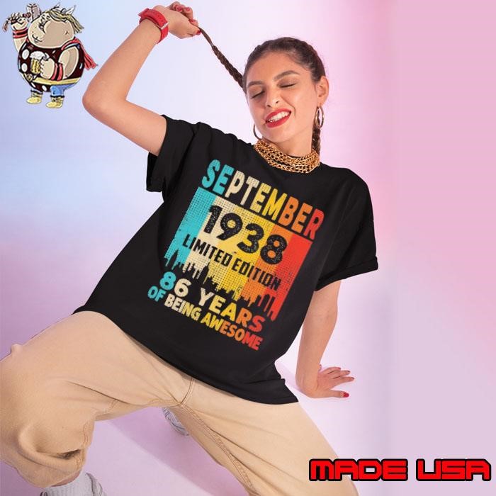 September 1938 limited edition 86 years of being awesome retro Ladies tee