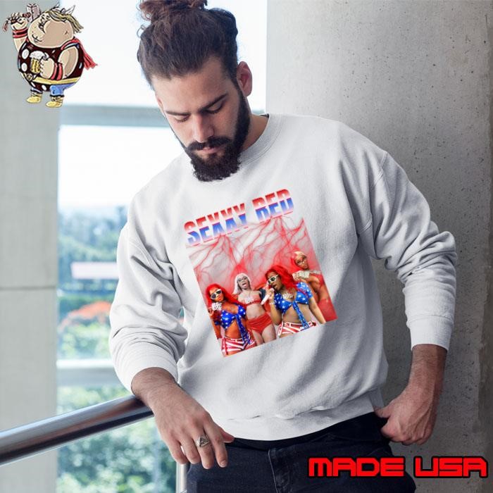 Sexxy Red Rapper Graphic American Flag Sweatshirt
