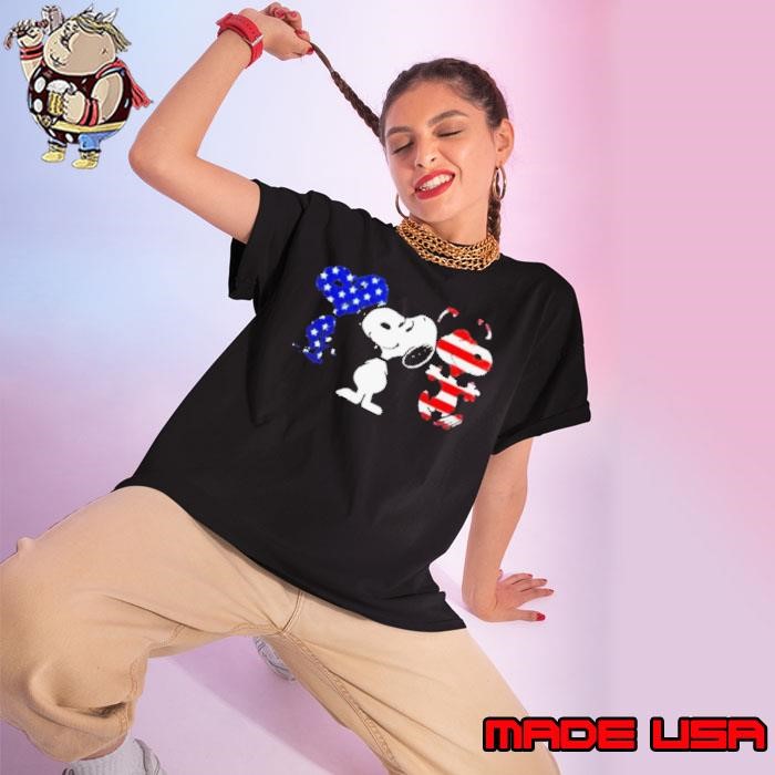 Snoopy american flag Ladies tee