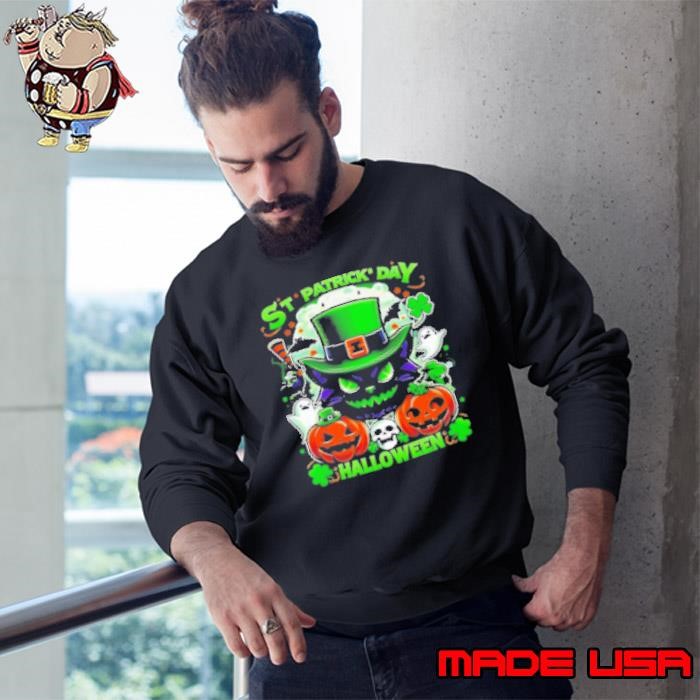 St. Patricks Day Halloween Cat Sweatshirt