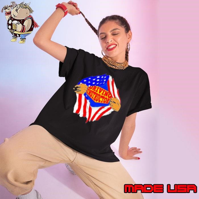 Super Driving Instructor Hero Job US Flag Ladies tee