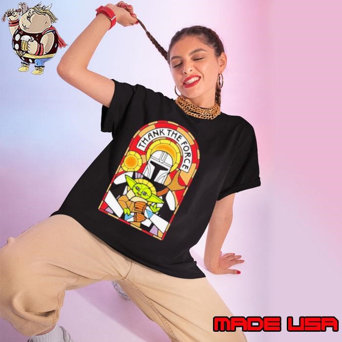 Thank The Force Baby Yoda Star Wars The Mandalorian Ladies tee