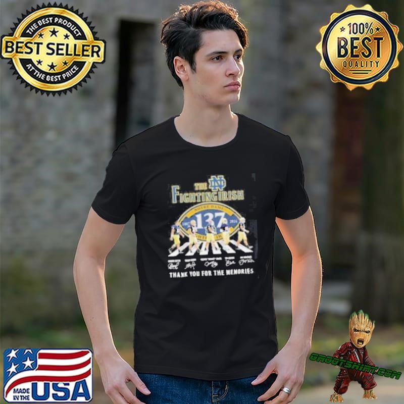 The Notre Dame Fighting Irish Abbey Road 137 Years 1887 2024 Thank You For The Memories Signatures Unisex
