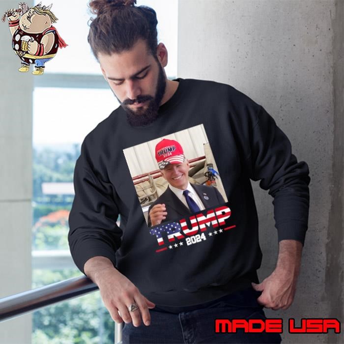 Trump 2024 american flag joe biden smile hat trump election Sweatshirt