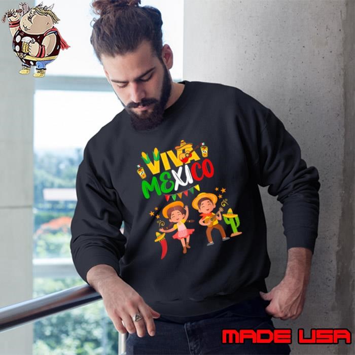Viva Mexico Boy Girl Guitar Mexican Independence Day Fiesta Sweatshirt