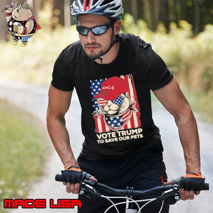 Vote Trump To Save Our Pets 2024 American Flag Maga Trump Unisex