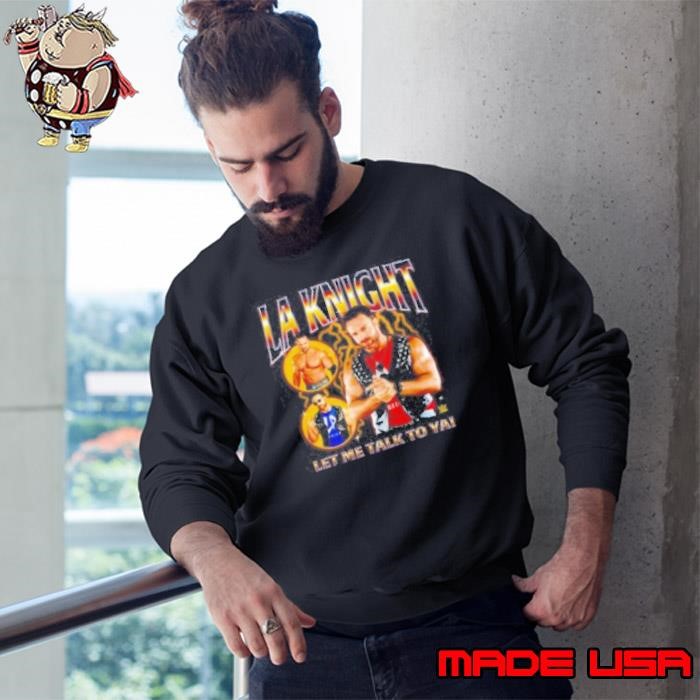WWE LA Knight Let Me Talk To Ya Collage Mineral Wash Sweatshirt
