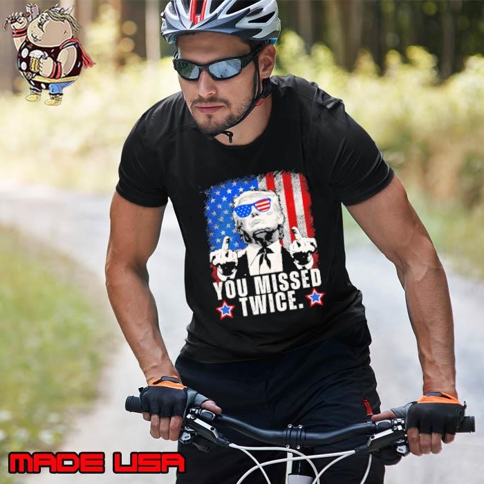 You missed twice donald trump president usa flag middle finger Unisex