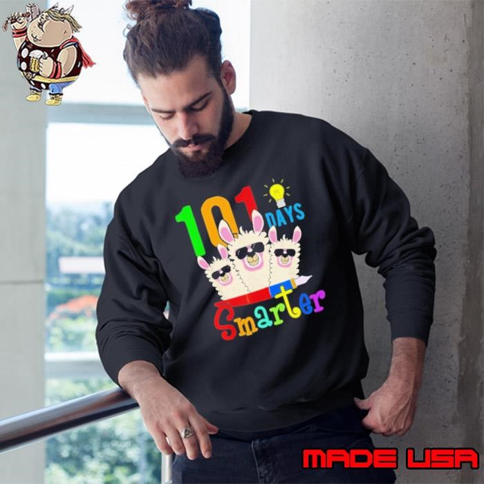 101 Days Smarter Teacher Llama Happy 100th Day Of School Sweatshirt