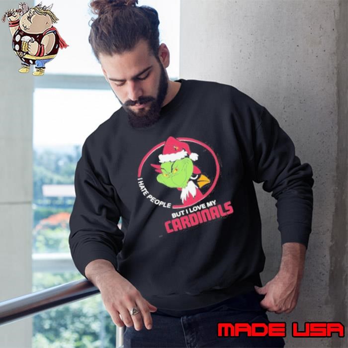Arizona Cardinals Christmas Grinch I Hate People But I Love My Cardinals 2024 Sweatshirt