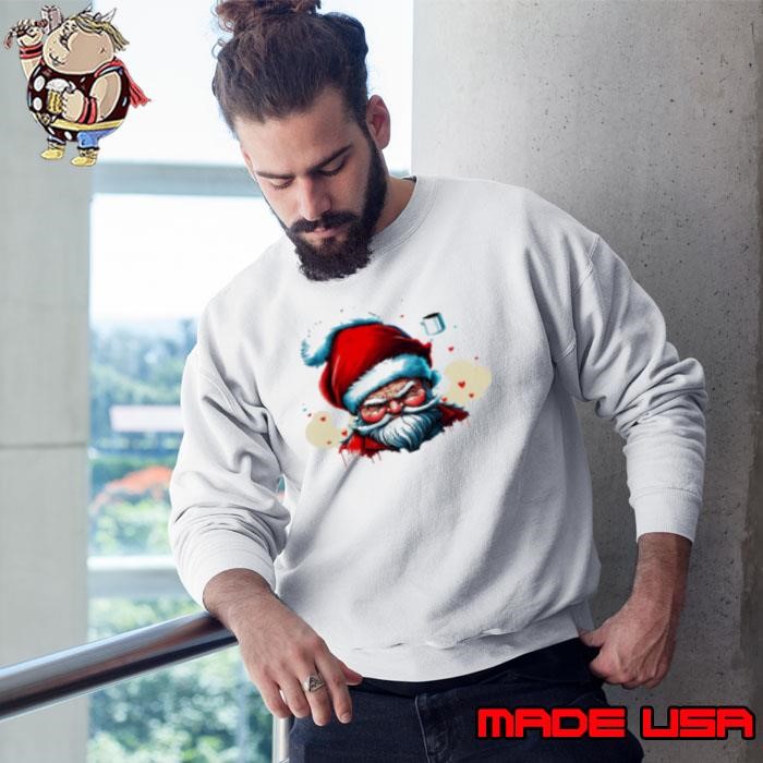 Awesome Angry Santa Claus with a Coffee Cup Sweatshirt