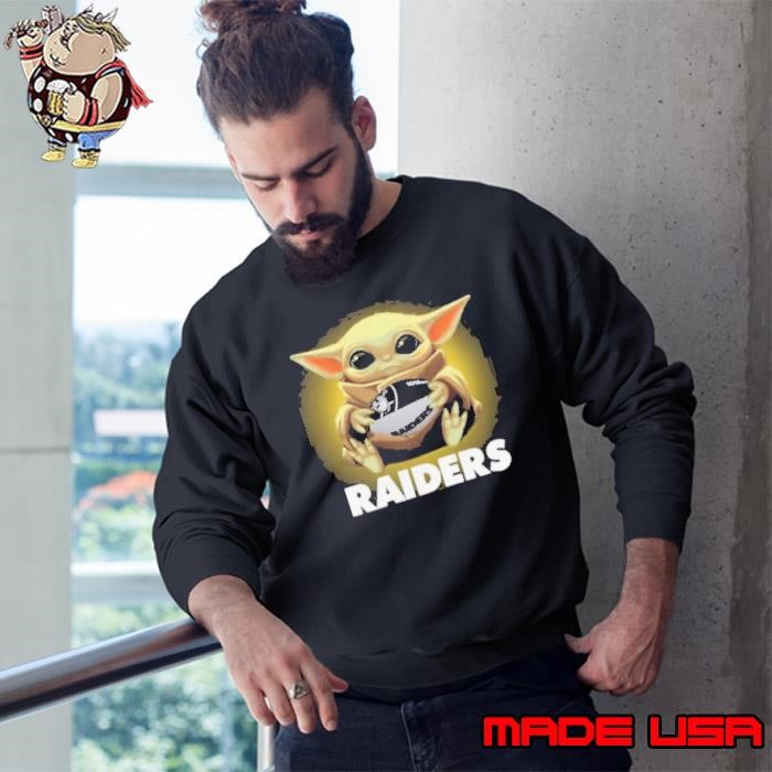 Baby Yoda Hug Rugby Oakland Raiders Sweatshirt