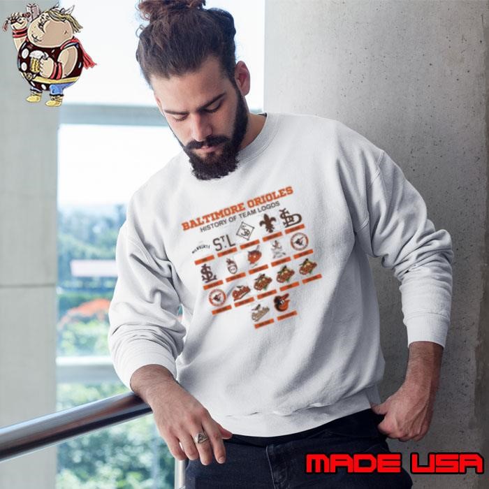 Baltimore Orioles 1901 History Of Team Logos Sweatshirt