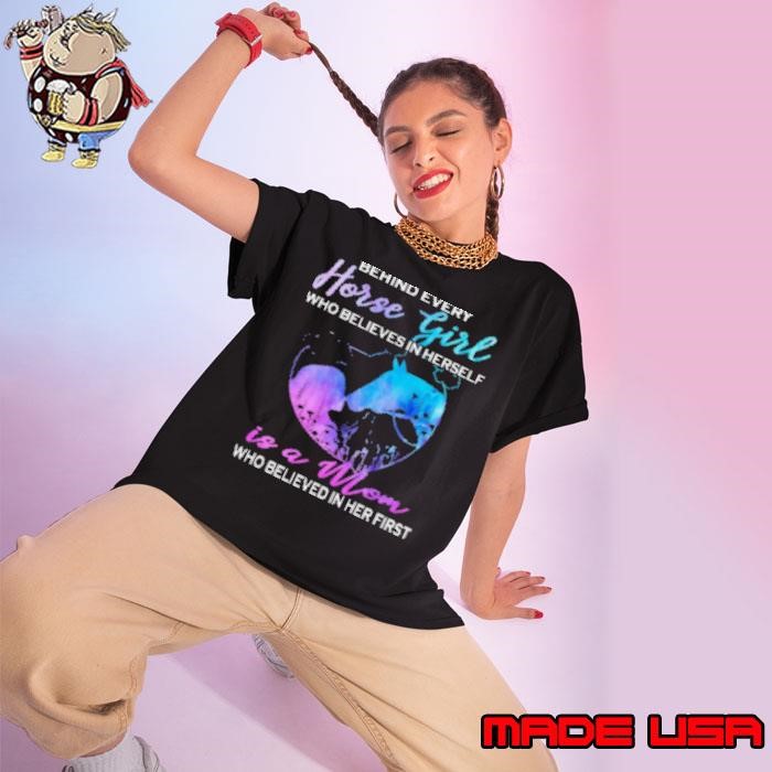 Behind Every Horse Girl Is Mom Ladies tee