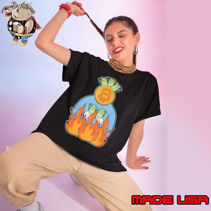 Bitcoin burns money BTC Moon Ladies tee