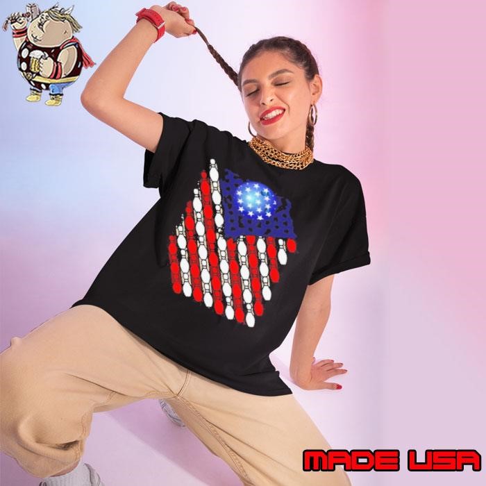 Bowling American Flag Ladies tee