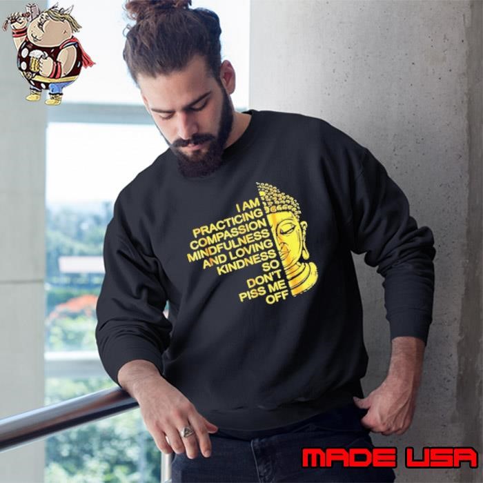 Buda I Am Practicing Compassion Mindfulness And Loving Kindness So Don’t Piss Me Off Sweatshirt