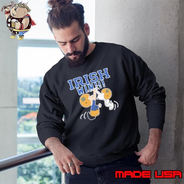 Charlie And Snoopy High Five Notre Dame Fighting Irish Win Navy Midshipmen Graphic Sweatshirt