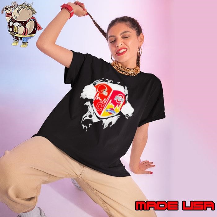 Cleveland Browns and Ohio State Buckeyes blood inside me Ladies tee