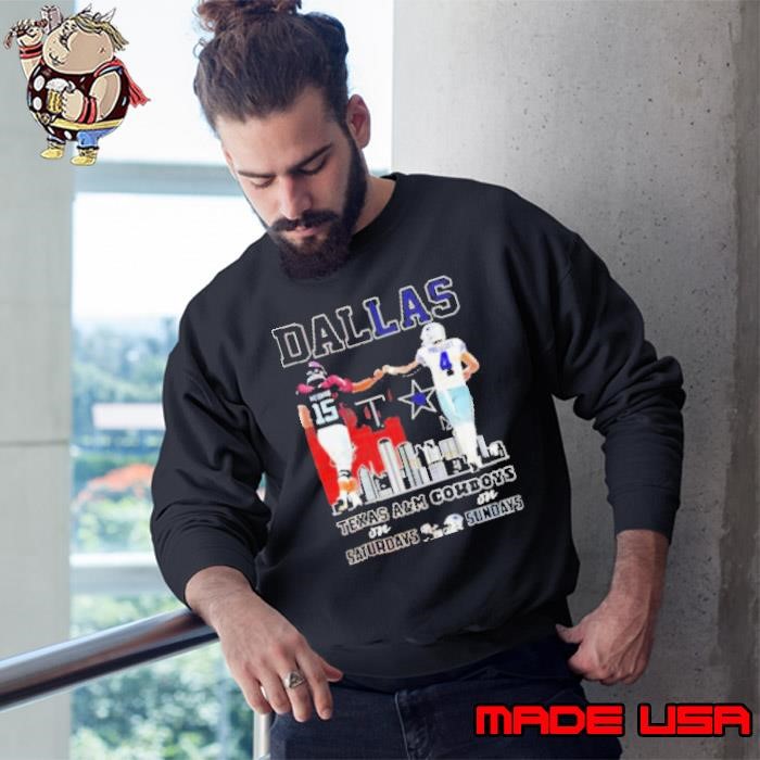 Conner Weigman Texas A&M Aggies on Saturdays and Dak Prescott Dallas Cowboys on Sundays Dallas city Sweatshirt