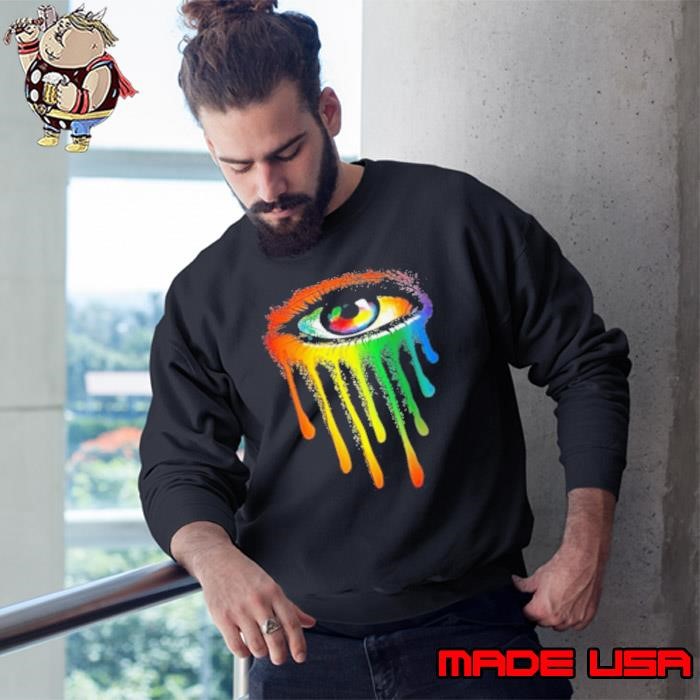 Crying Colorful Tears Eyes Artistic Watercolor Women Face Sweatshirt