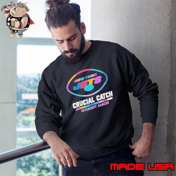 Design New York Jets 2024 Crucial Catch Intercept Cancer Awareness Sweatshirt
