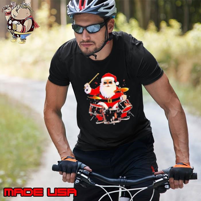 Drummer Santa Playing Drums Funny Christmas Drummer Xmas 2024 Unisex