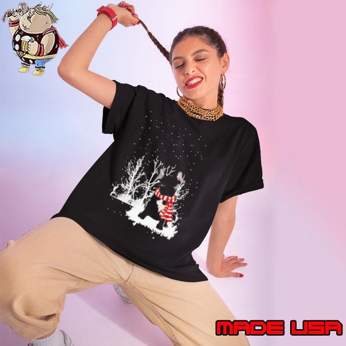 French Bulldog Snow Scarf Christmas Ladies tee