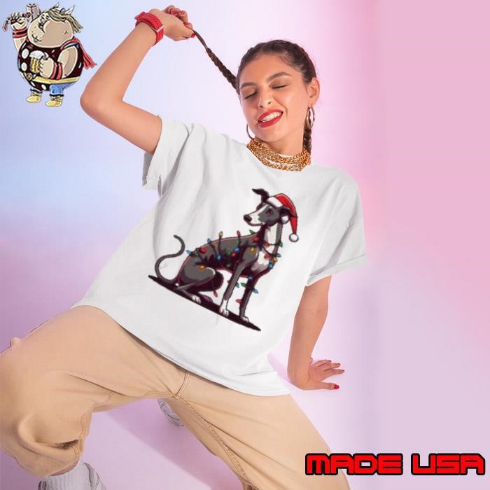 Greyhound Dog Christmas Ladies tee