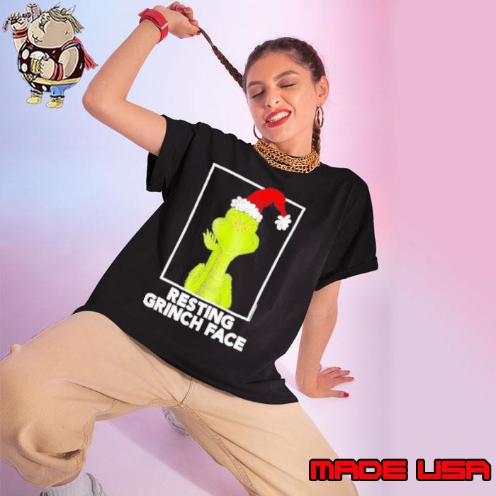 Grinch santa resting Grinch face Ladies tee