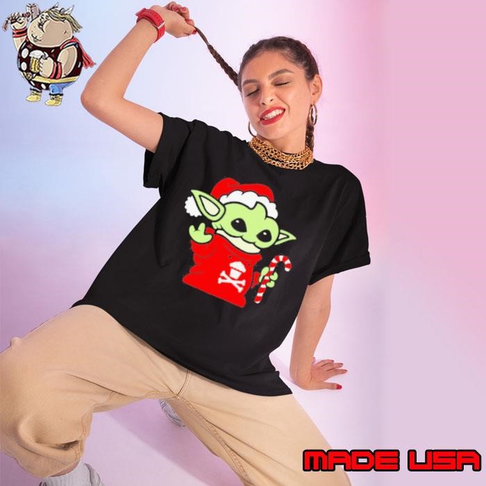 Grogu the Force santa claus Christmas Ladies tee
