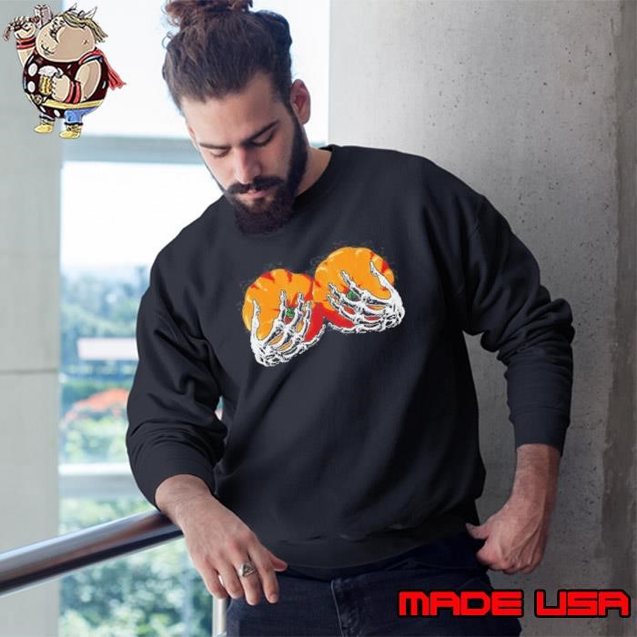 Halloween Pumpkin Boob Skeleton Hand Sweatshirt