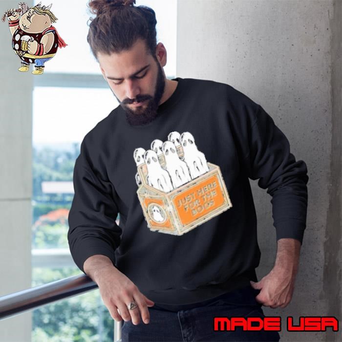 Here for the boos Halloween 6 pack booze ghost beer bottles humorous retro Sweatshirt