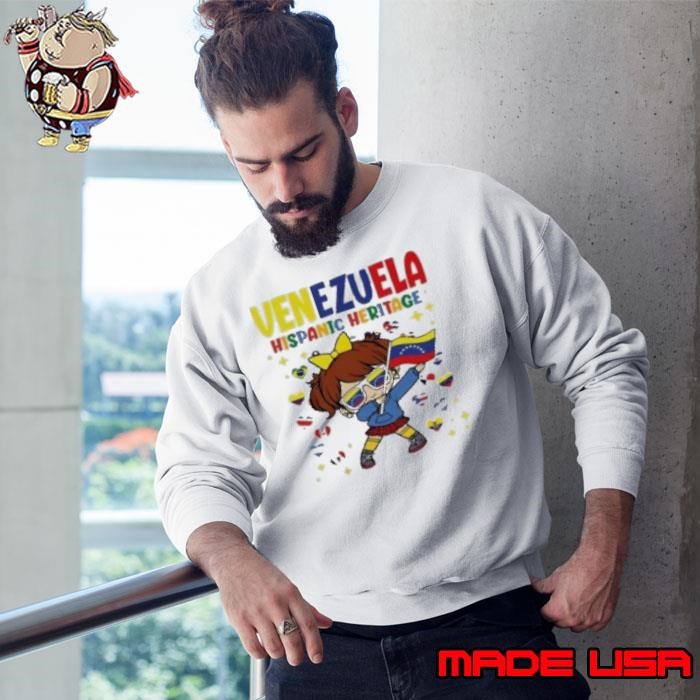 Hispanic Heritage Month Venezuela Flag Venezuelan Girl Cartoon Sweatshirt