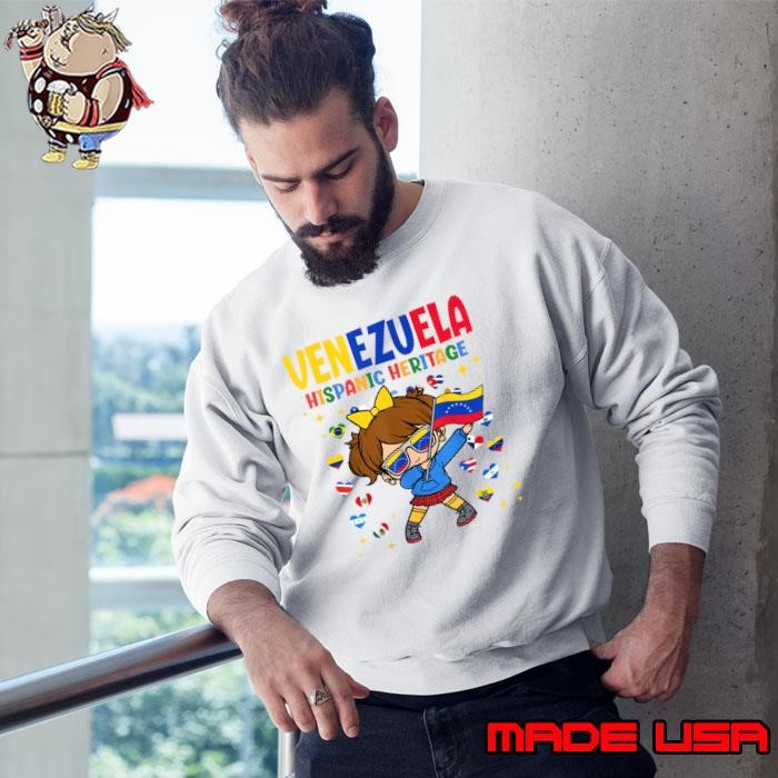 Hispanic Heritage Month Venezuela Flag Venezuelan Girl Kids Dabbing Sweatshirt