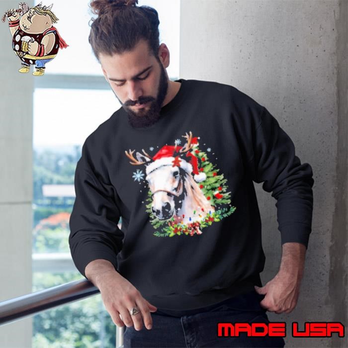 Horse Wearing Noel Hat Christmas Horse Sweatshirt