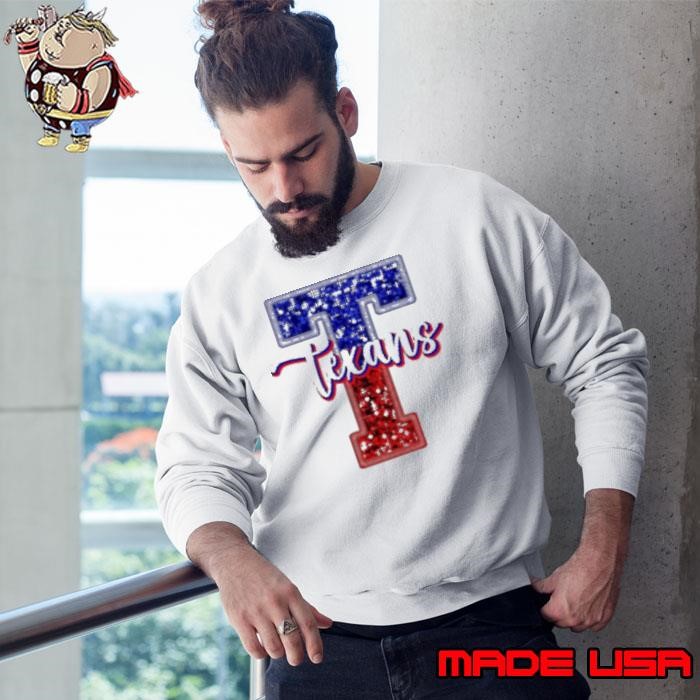 Huston Texans Football Glitter Texans Logo Sweatshirt