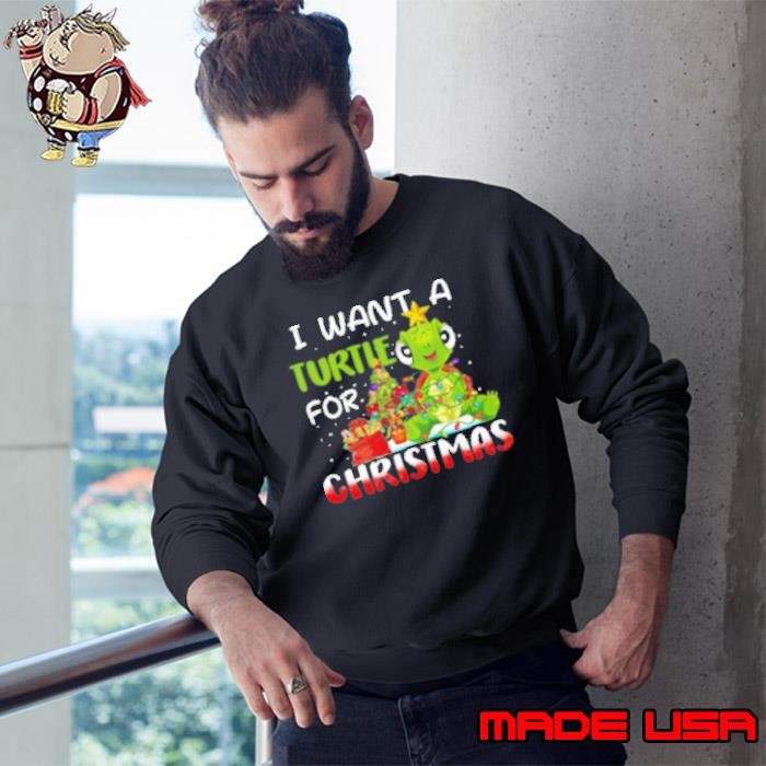 I Want A Turtle For Christmas Turtle With Star Gift Christmas Tree Sweatshirt