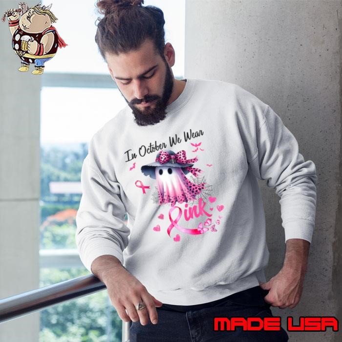 In October we wear pink halloween ghost leopard butterflies Sweatshirt