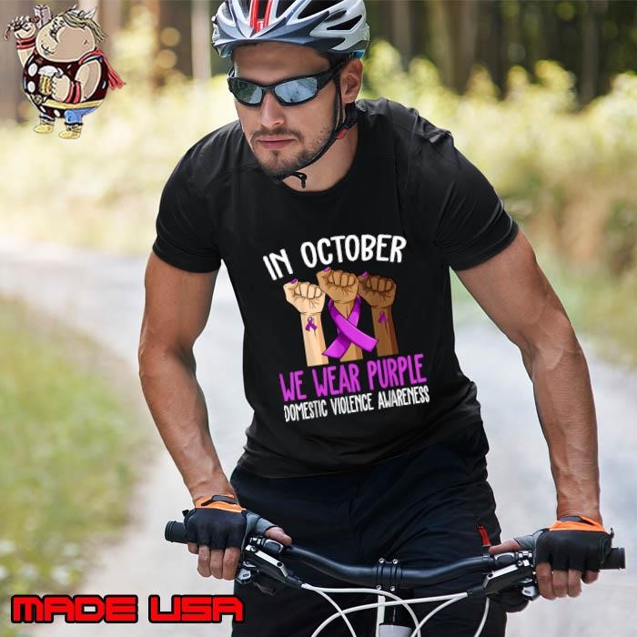 In Octoeber We Wear Purple Domestic Violence Awareness Hands Unisex