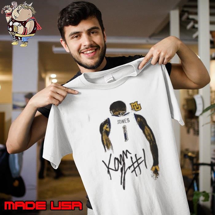 Kam Jones Marquette Golden Eagles behind signature Unisex