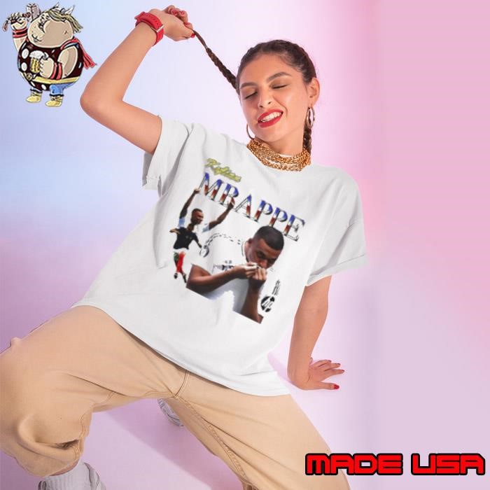 Kylian Mbappe Retro Soccer Legend France Football Icon Design Real Madrid Fan Ladies tee
