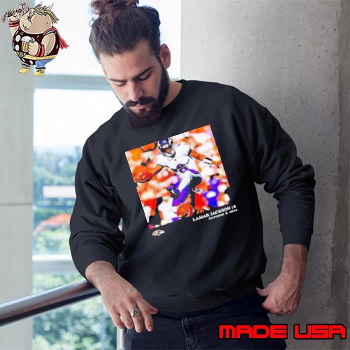 Lamar Jackson Black Baltimore Ravens NFL Flash Features Week 5 Sweatshirt