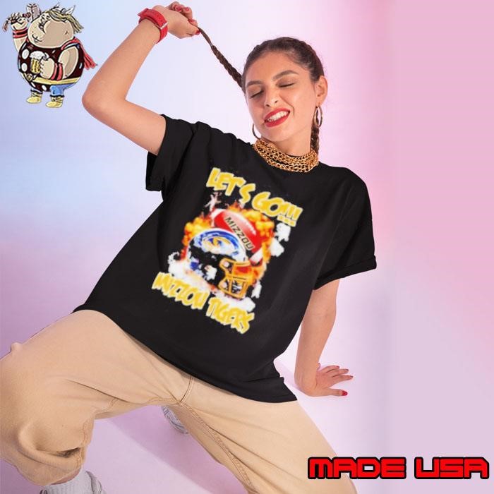 Let’s go Mizzou Tigers helmet fire Ladies tee
