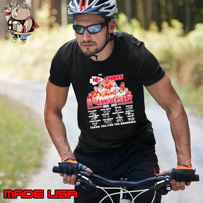 Logo Kansas City Chiefs 61st Anniversary 1960 2021 Thank You For The Memories Signature Unisex