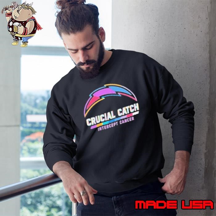 Los Angeles Chargers 2024 Crucial Catch Intercept Cancer Awareness Sweatshirt