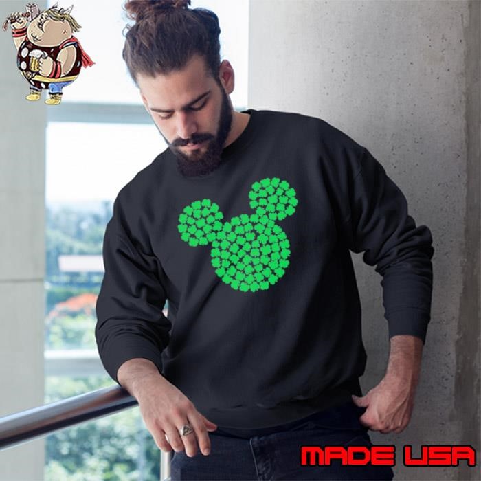 Mickey Mouse Green Four Leaf Clover Shamrock St Patricks Sweatshirt