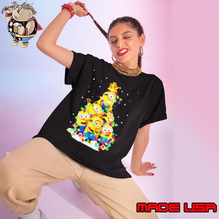 Minions Christmas tree Ladies tee